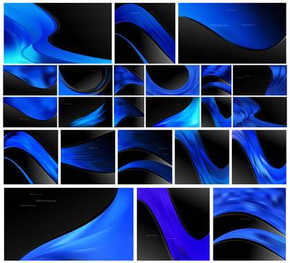 Abstract Cool Blue Wave Business Backgrounds