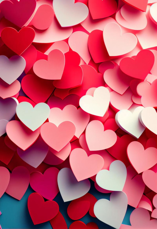 Colorful Heart Stencil Background