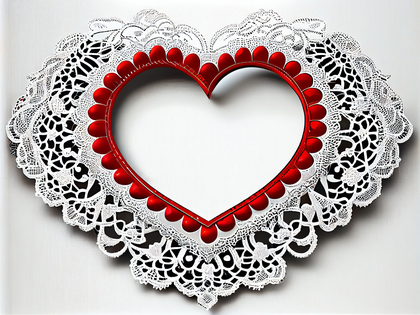 Valentine Heart with Lacy Border