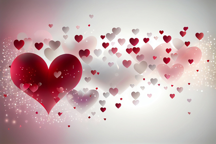 Valentines Day Background with Romantic Hearts