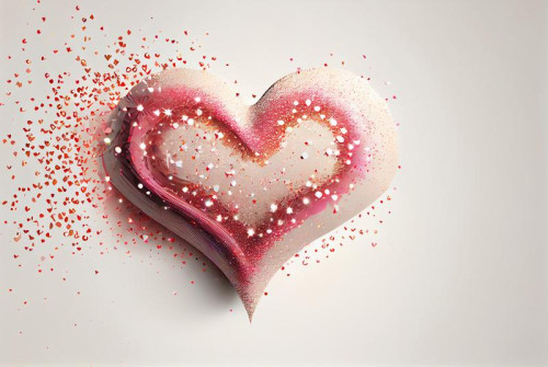Valentines Day Glittering White Background