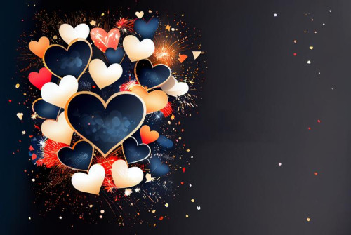 Valentines Day Holiday Greeting Card Background with Hearts