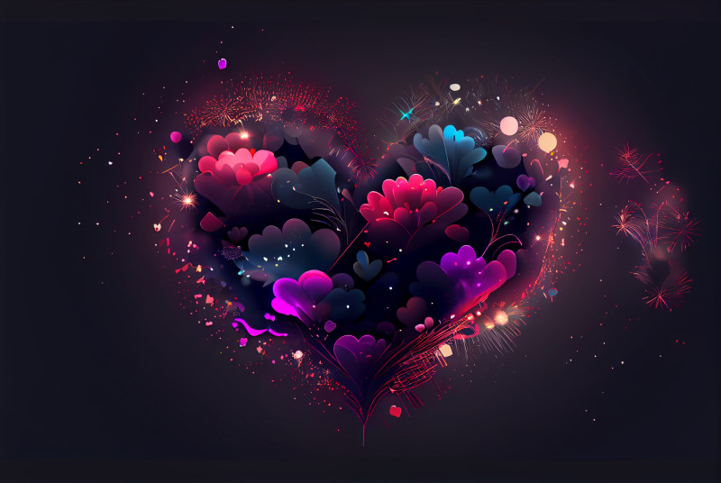 Valentines Day Holiday Greeting Card Background with Hearts