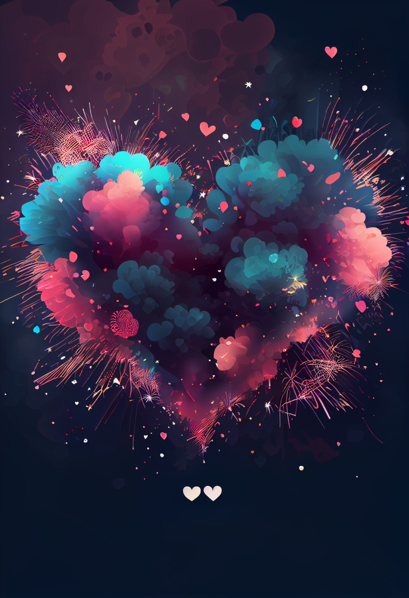 Valentines Day Holiday Greeting Card Background with Hearts