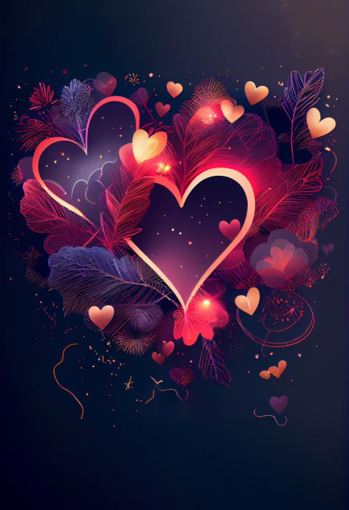 Valentines Day Holiday Background Greeting Card with Hearts