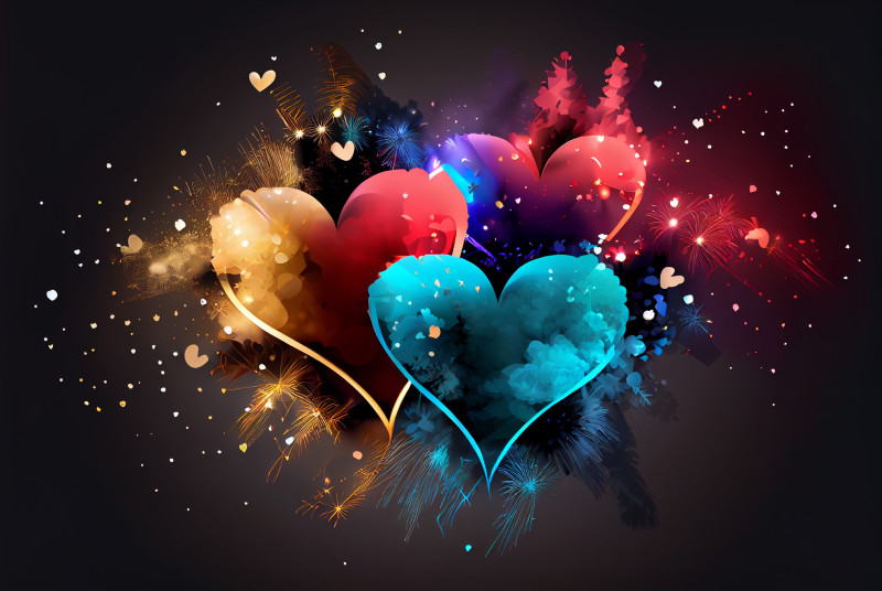 Valentines Day Holiday Greeting Card Background with Hearts