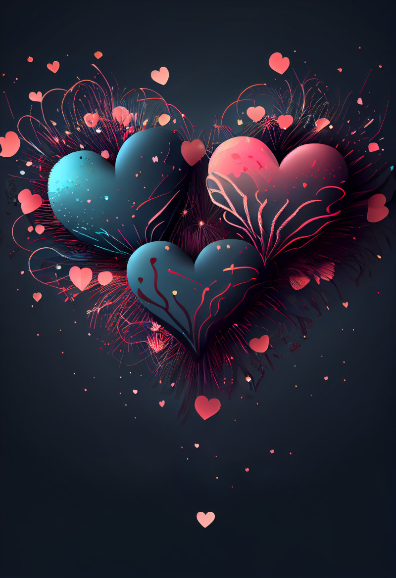 Valentines Day Holiday Greeting Card Background with Hearts