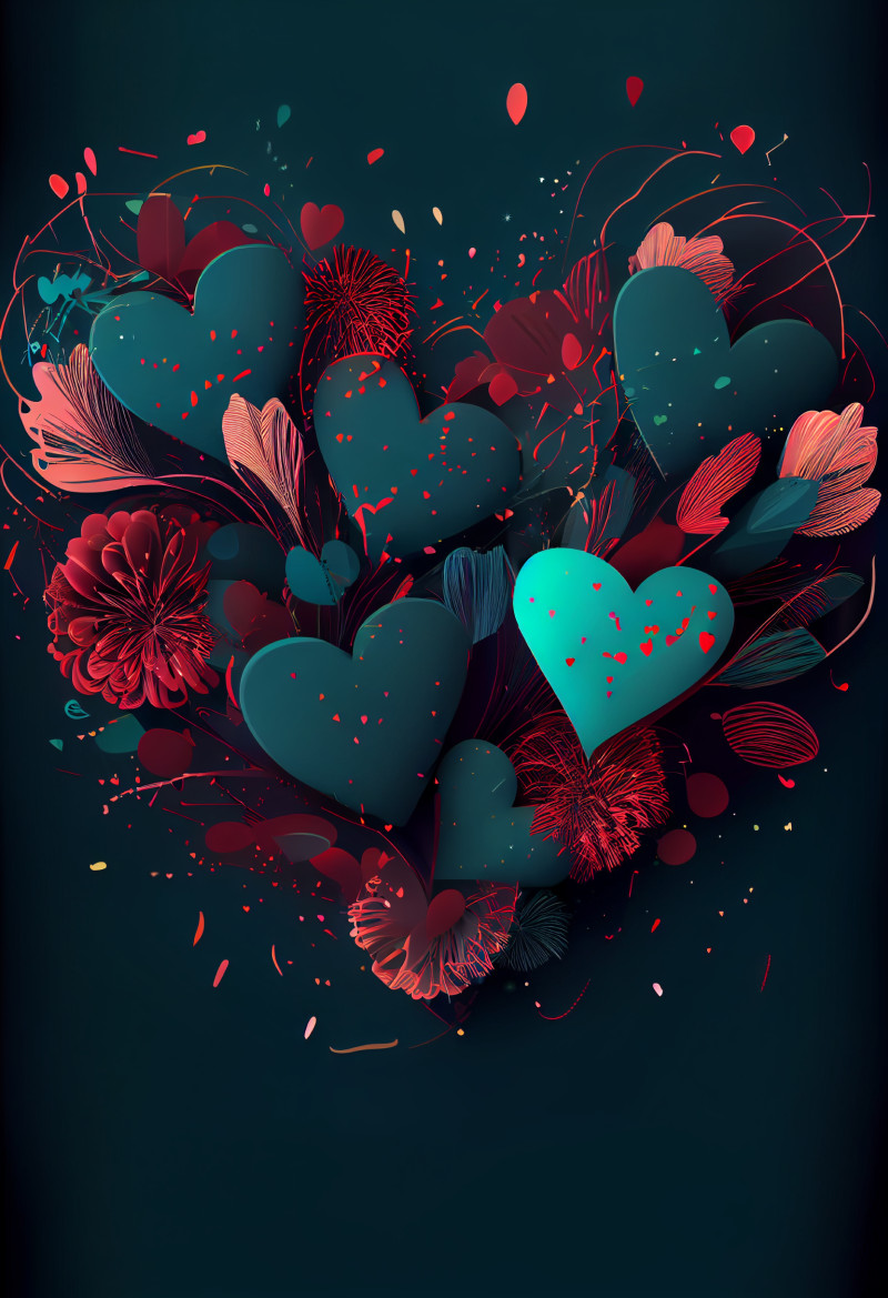 Valentines Day Holiday Background Greeting Card with Hearts