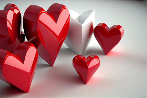 3D Valentines Day Greetings White Background