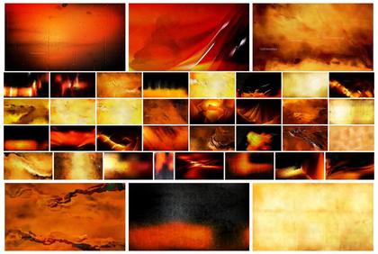 Cool and Grunge Orange Watercolor Background Collection
