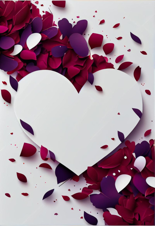 Valentines Day Holiday White Background with Heart
