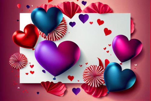 Valentines Holiday Background Greeting Card with Hearts