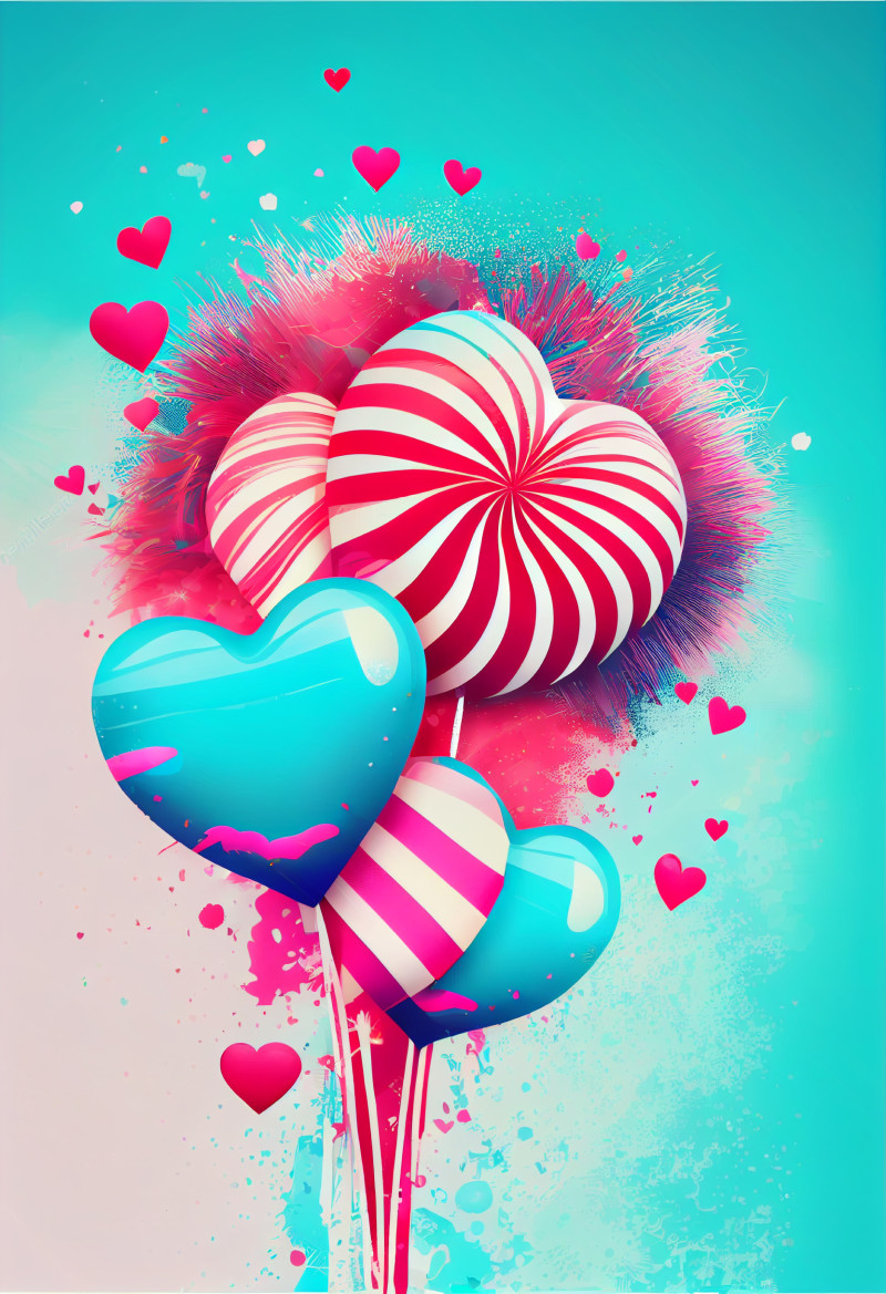 Valentines Holiday Background Greeting Card with Hearts