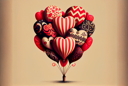 Valentines Day Balloons Graphic Design