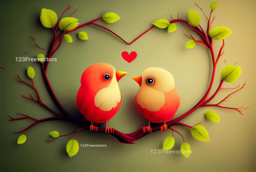 Cute Birds Valentines Day Greetings