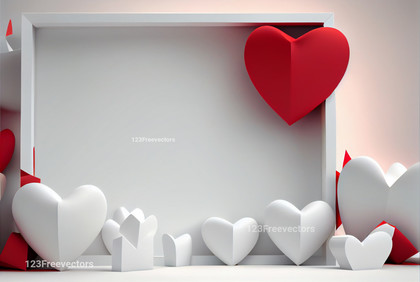 3D Valentines Day Greetings White Background