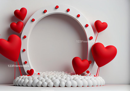 3D Valentines Day Greetings White Background