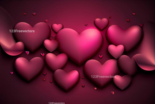 Valentines Day Background with Romantic Hearts