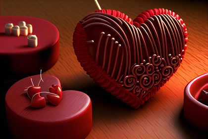 3D Valentines Day Heart Background