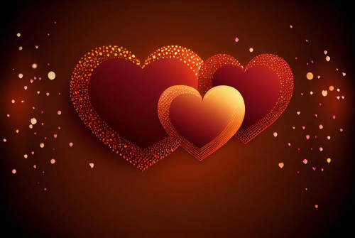 Valentines Day Background with Romantic Hearts