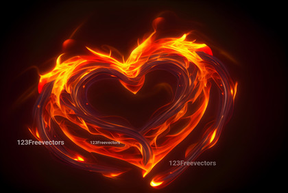 Love Heart Fire Flames Background