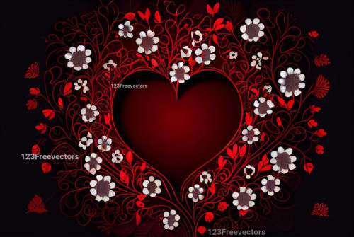 Floral Hearts Valentine Day Background