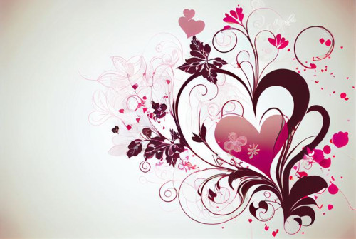 Valentines Day Floral Heart Background