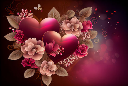 Floral Hearts Valentine Day