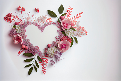 Valentines Day Floral White Background