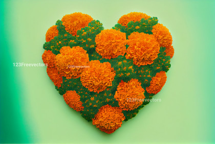 Heart Shaped Orange Marigold Flowers