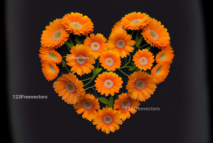 Calendula Flowers Valentines Heart Love Background