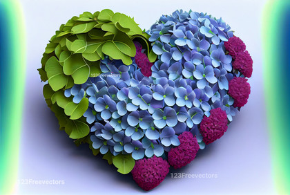 Hydrangea Flowers Valentines Heart Love Background