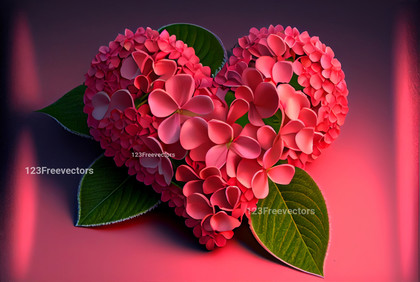Hydrangea Flowers Valentines Heart Love Background