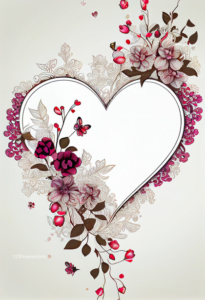 Valentines Flower Ornate White Background