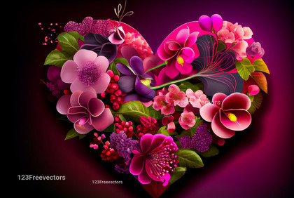 Heart Shaped Flower Background