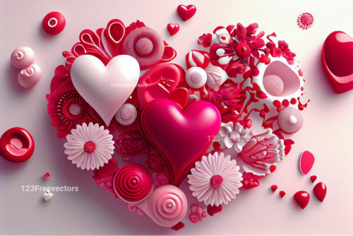 Valentines Day Background Heart Shaped Flowers