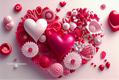 Valentines Day Background Heart Shaped Flowers