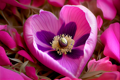 Anemone Flowers Valentines Heart Love Background