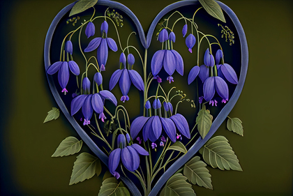 Bluebell Flowers Valentines Heart Love Background