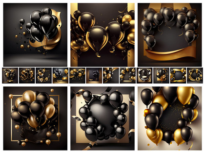 The Art of Birthday Greetings: Black and Gold Themes Background
