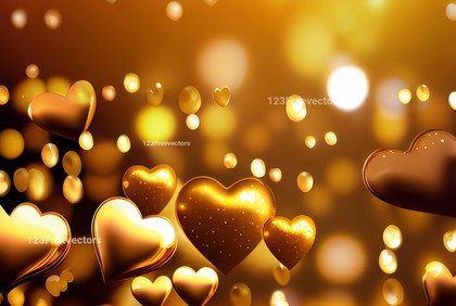 Valentines Day Gold Heart Background