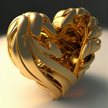 3D Gold Heart