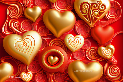 Valentines Day Golden Heart Background
