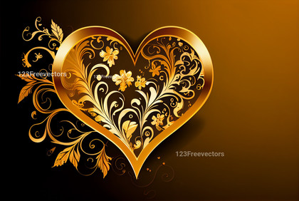 Valentines Day Gold Heart Background
