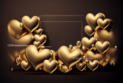 Valentines Day Greeting Card with Gold Heart