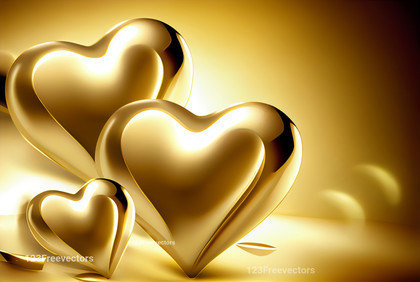 Valentines Day Gold Hearts