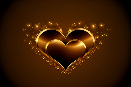 Valentines Day Background with Golden 3D Hearts