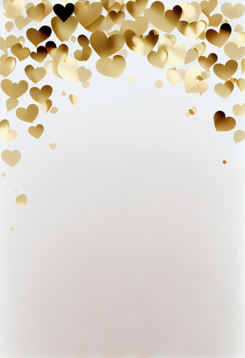 Gold Heart with White Background
