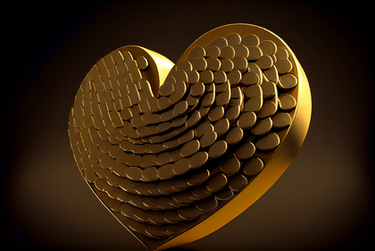 Gold Coins Heart Shape