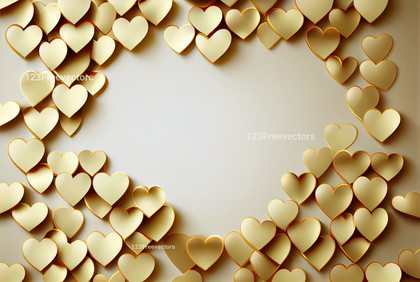 Valentines Day Greeting Card with Gold Heart